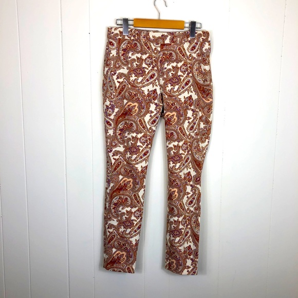 Zara Paisley Print Trousers Sz S - Picture 1 of 10